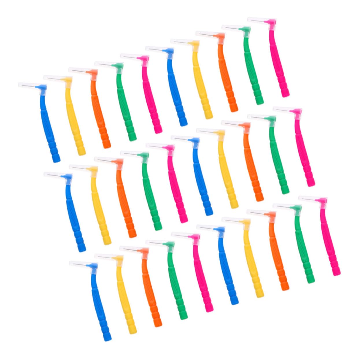 VICASKY 5 Set Spazzolino Interdentale Finisce Viaggio Portatile Sottile Facile Dente Orale Angolato Intercapedine Piccolo Multipack Adulti Compatto A Forma Di Lana Di Nylon 30 Pezzi*5