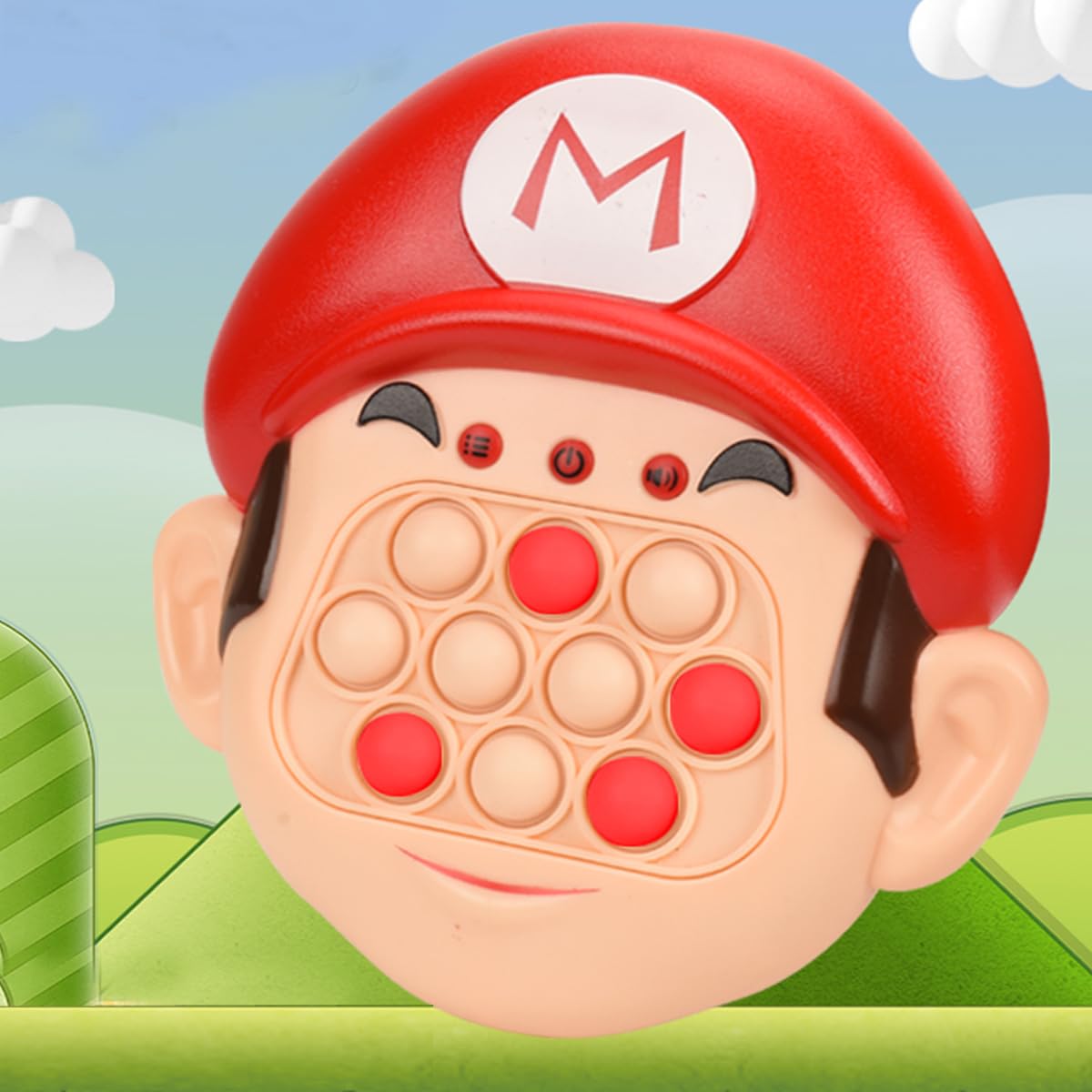 Super Ma ri Quick Push Pop Light Up Game,Pop it Fidget Toy,Light Up Pop It,Quick Push Game Console,Handheld Game Anti-Stress Toys for Boys and Girls Aged 3-10