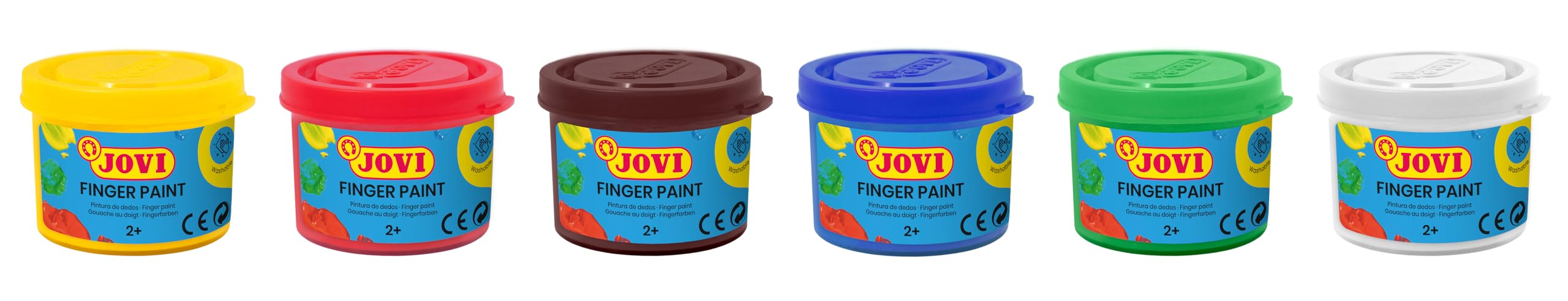 Jovi - Pintura de dedos - estuche de 6 botes de 35 ml - a partir de 2 años | Ingredientes naturales - sin gluten