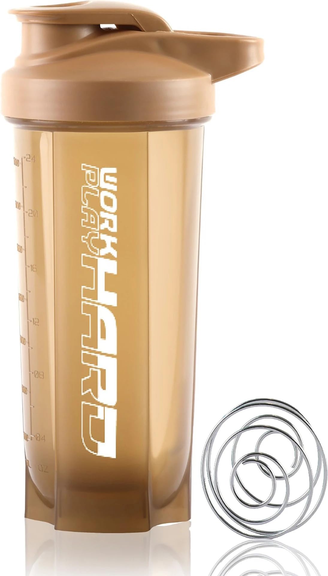 Protein Gym Sipper Bottle with Stainless Steel Spring Ball 700 ml Brown | Brown, Shaker Bottle, Gym Use, Spring Ball Mixer, 700ml Capacity-image-49