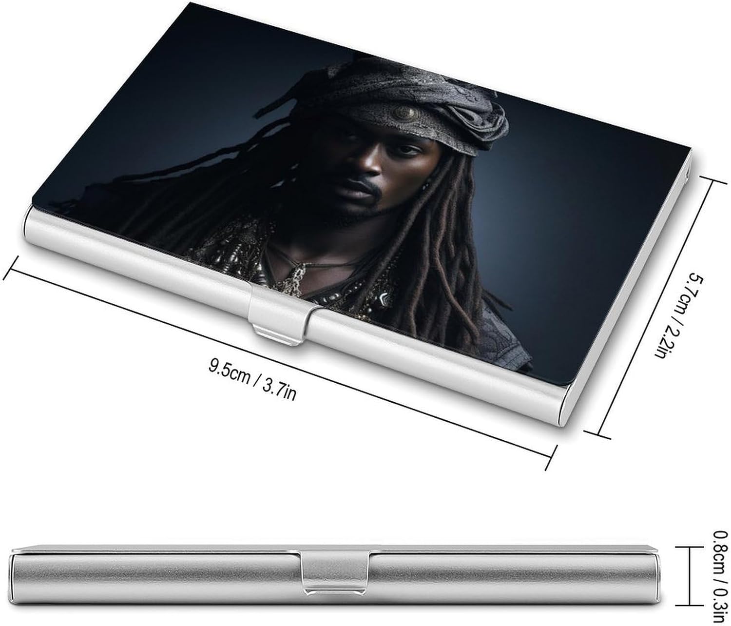 Business Card Holder Slim Stainless Steel Credit Case Wallet for Men Women image 2