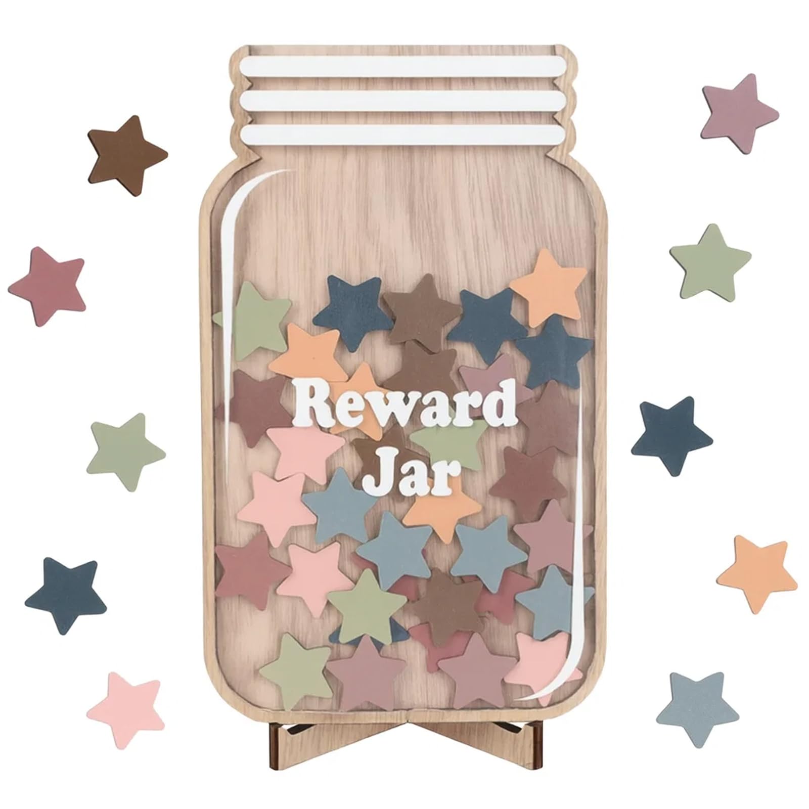Reward Jar with Star Tokens, Stars Reward Jar for Kids for Children Potty Train Tool Reward Board for Kids Home School Classroom