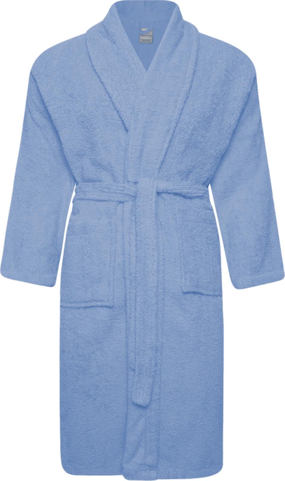 100% Cotton Terry Towelling Shawl Collar Bathrobe - Small, Royal Blue
