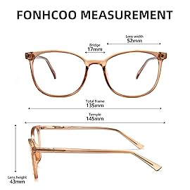 FONHCOO Blue Light Blocking Glasses Fashion Round TR90 Frame Transparent Eyewear Anti UV Blu-Ray Computer Glasses for Women Men