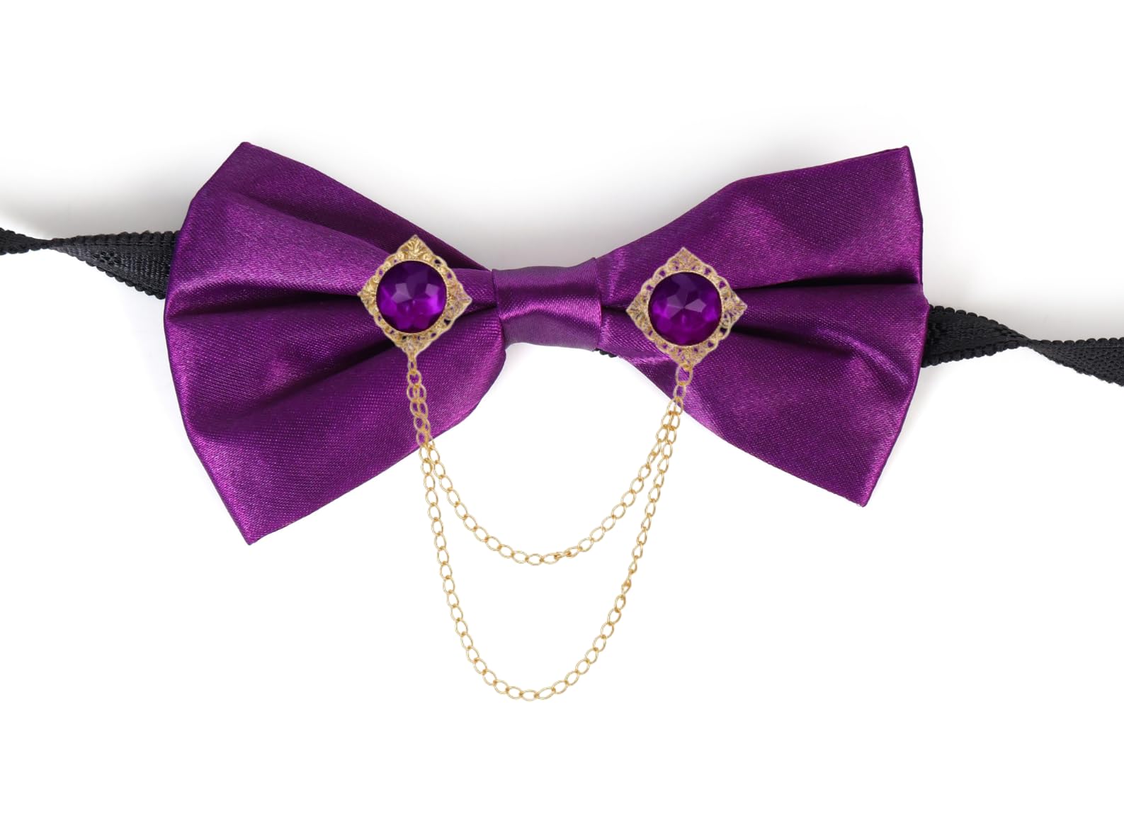 random stripe Bow Tie for men With Double chain brooch Formal & Wedding Set-picture-42
