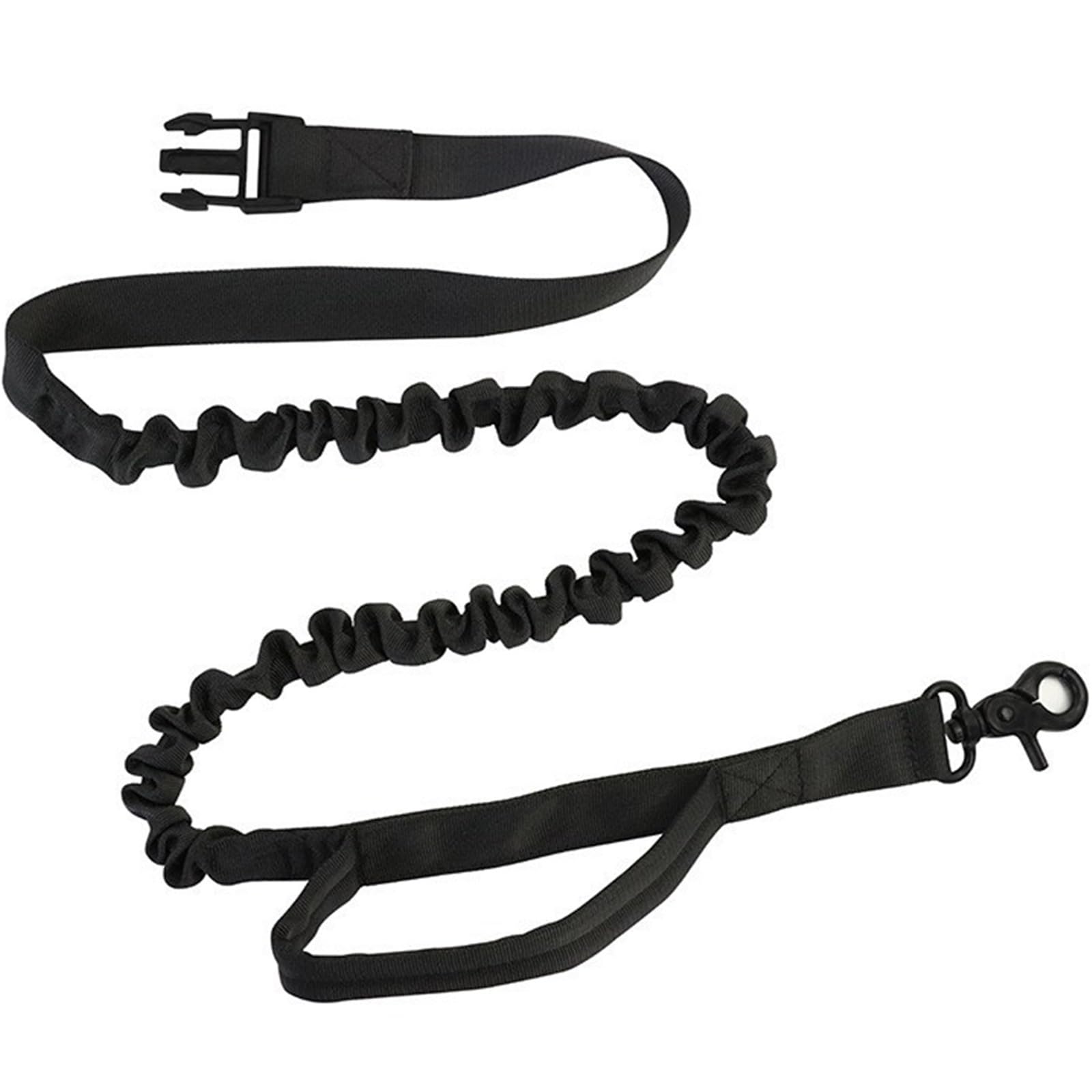 Correa de Cintura for Perros, Correa de Nailon for Mascotas con riñonera, cinturón elástico retráctil y Hebilla de Cuerda de tracción for Perros. para Correr, Paseo(Black)