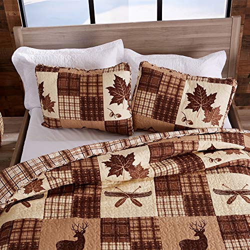 Great Bay Home Lodge Bedspread Twin Size Kid's Quilt Set With 1 Sham. Cabin 2-Piece Reversible All Season Quilt Set. Rustic Quilt Coverlet Bed Set. Redwood Collection. #TOP4