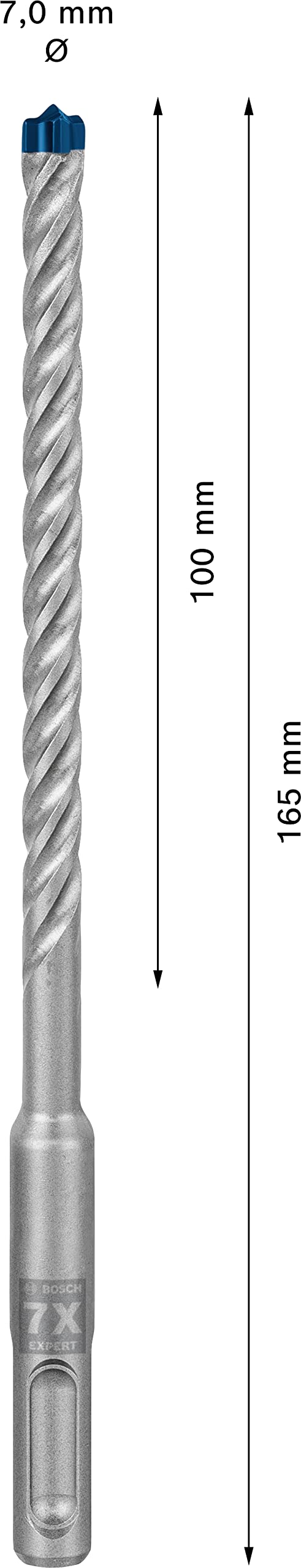 Bosch 1x EXPERT SDS plus-7X Kırıcı Delici Delme Uçları (Yumuşak taş, Sert taş, Beton, Donatılı beton, Beton bina bloku, Ø 7,00x165 mm, Aksesuar Kırıcı Delici)