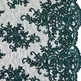 19,3€/m2 Spitze Mesh Stickerei | Meterware zum Nähen | Dirndlschürze Trachten Stoff (grün)