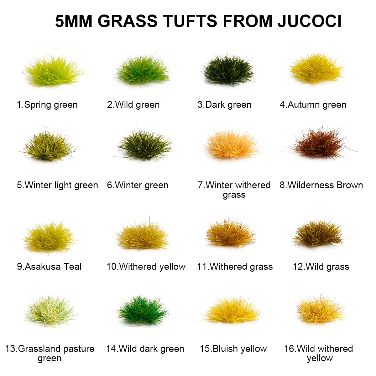 Jucoci Grass Tufts Statisches Miniaturgras für Grasbüschel (Winter Hellgrün) - 3