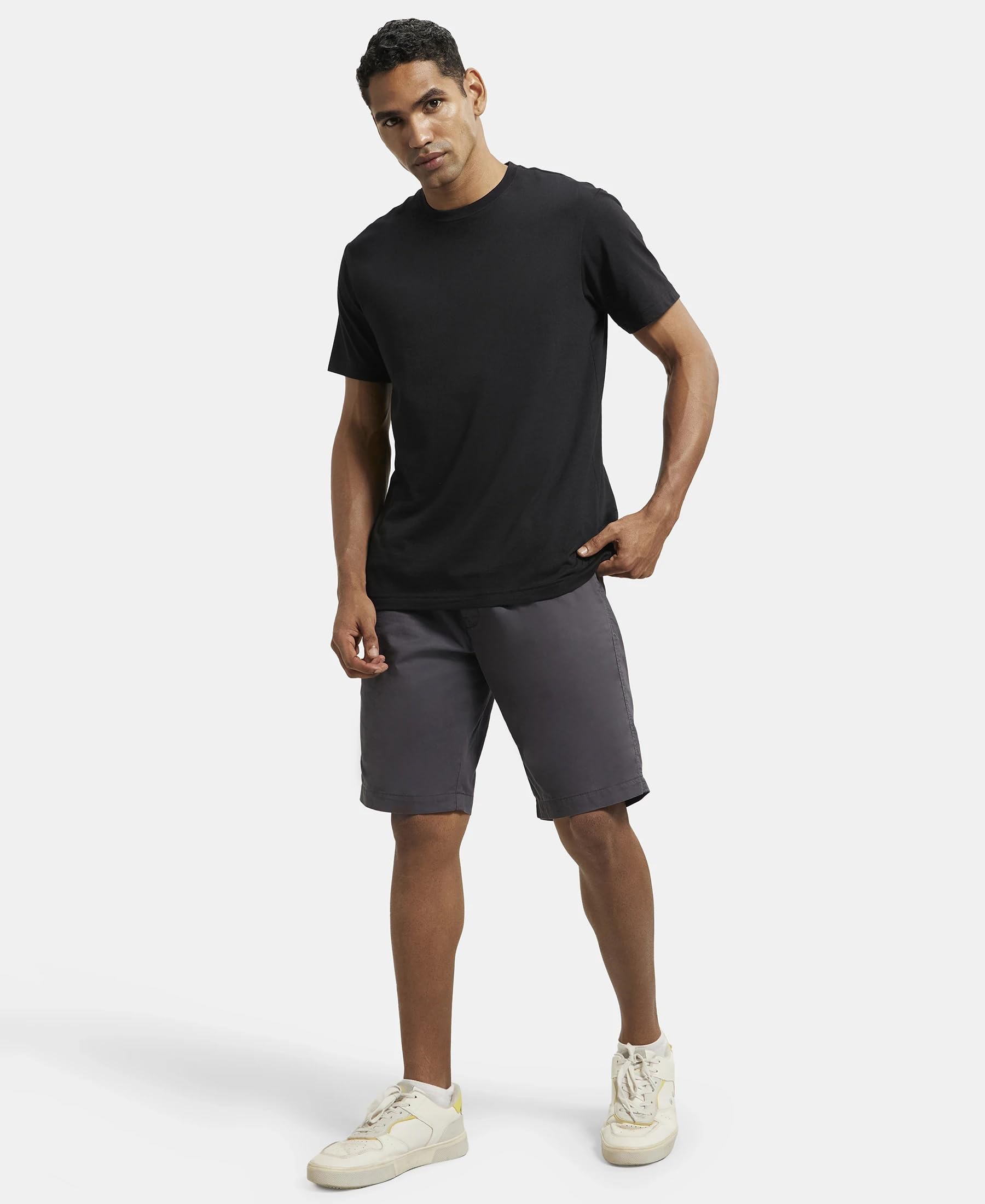 Jockey Men's Straight Fit Shorts (1203_Graphite_X-Large)