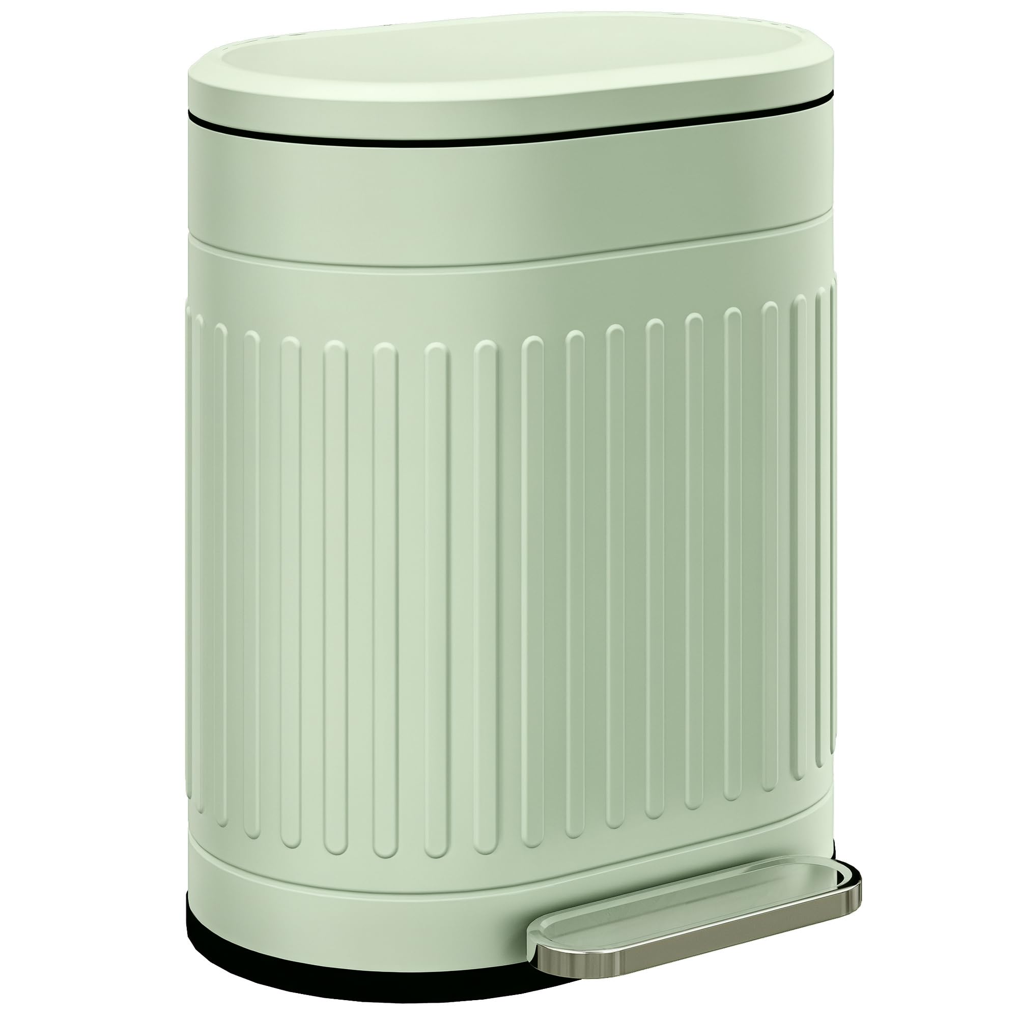 HOMCOM Mülleimer 20L mit Deckel und Fußpedal Grün 36,5 x 31,2 x 45 cm | Mit Deckel und Fußpedal, Müllbehälter mit Herausnehmbarem Inneneimer, Soft-Close-Funktion, für Wohnzimmer, Büro