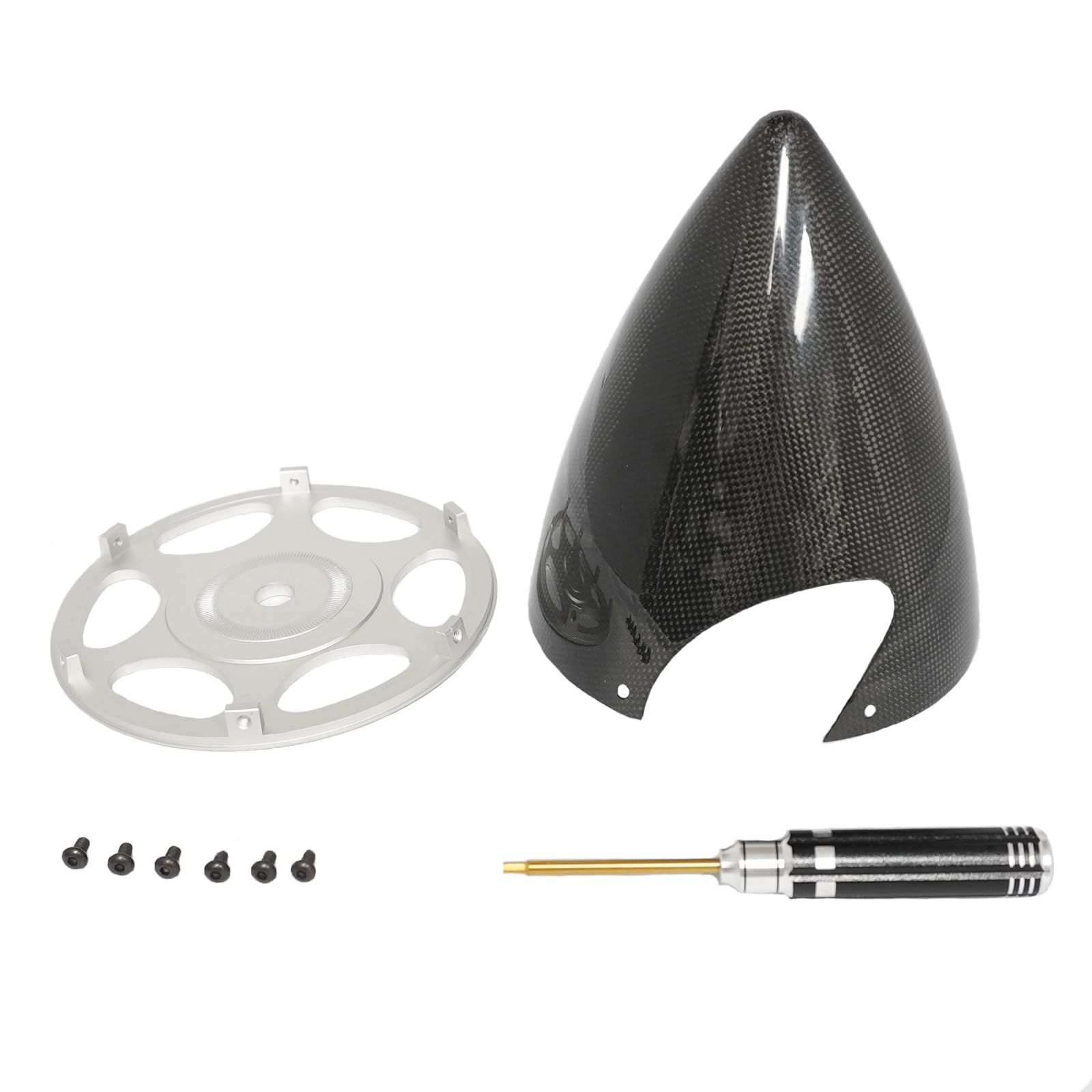 XOAR RC Carbon Fiber Spinner for 2-Blade Propeller Gas Fixed-Wing Model Airplanes (6 Inch, Tractor Wide Slot)…