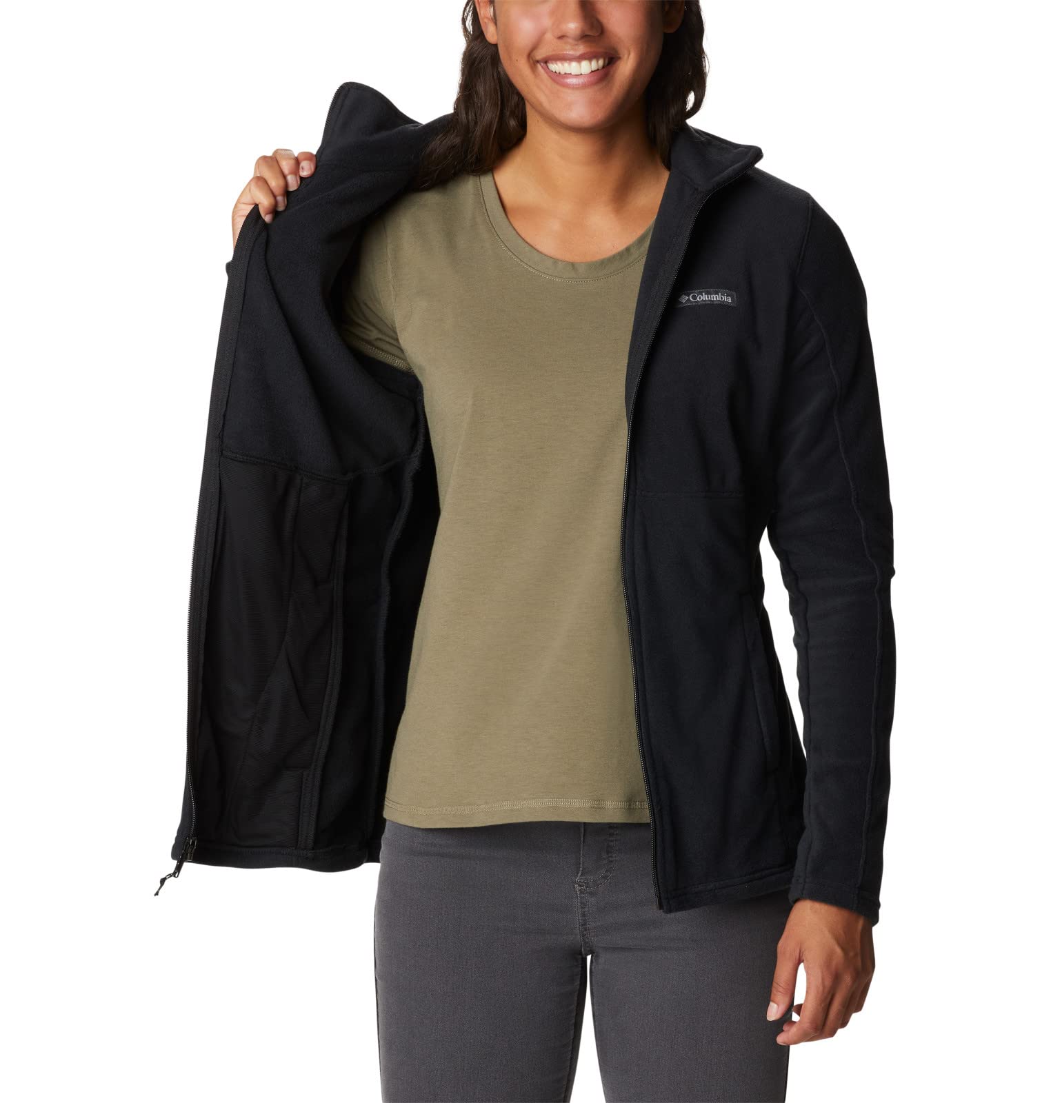 Columbia Basin Trail III Full Zip Fleece 1938041010, Womens Fleece Sweater, Black, M EU