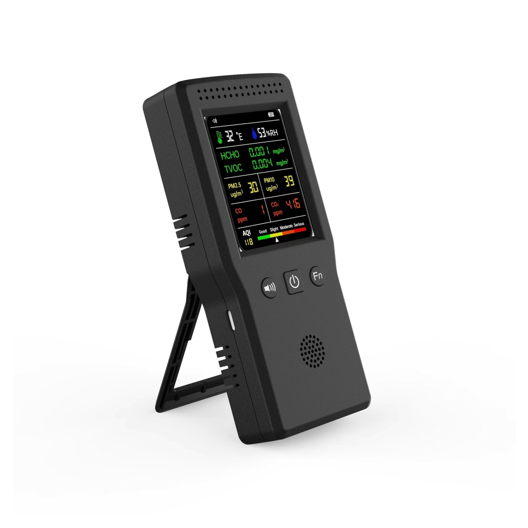 Licznik cząstek monitora jakości powietrza Detektor jakości powietrza 9w1 PM2.5 PM10 HCHO TVOC CO CO2 monitor temperatury i wilgotności wyświetlacz LCD zaawansowany czujnik wykrywania rzeczywistego(Ne