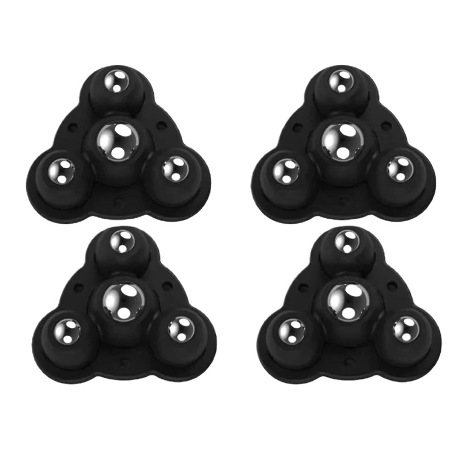Boule universelle auto-adhésive de Type muet, roue universelle, 300Kg, 4 pièces(Black Steel Ball)