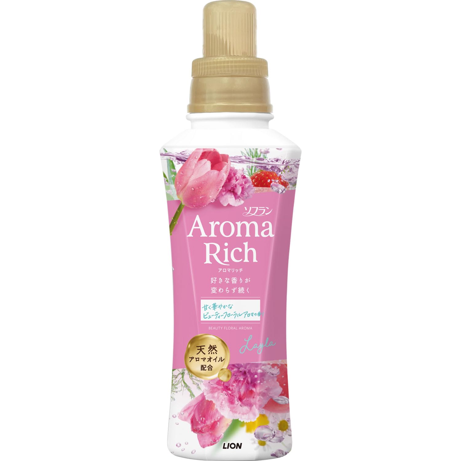 ソフラン アロマリッチ レイラ 本体 480ml ビューティーフローラルアロマ 好きな香りが変わらず続く 柔軟剤 天然アロマオイル配合 防臭 抗菌