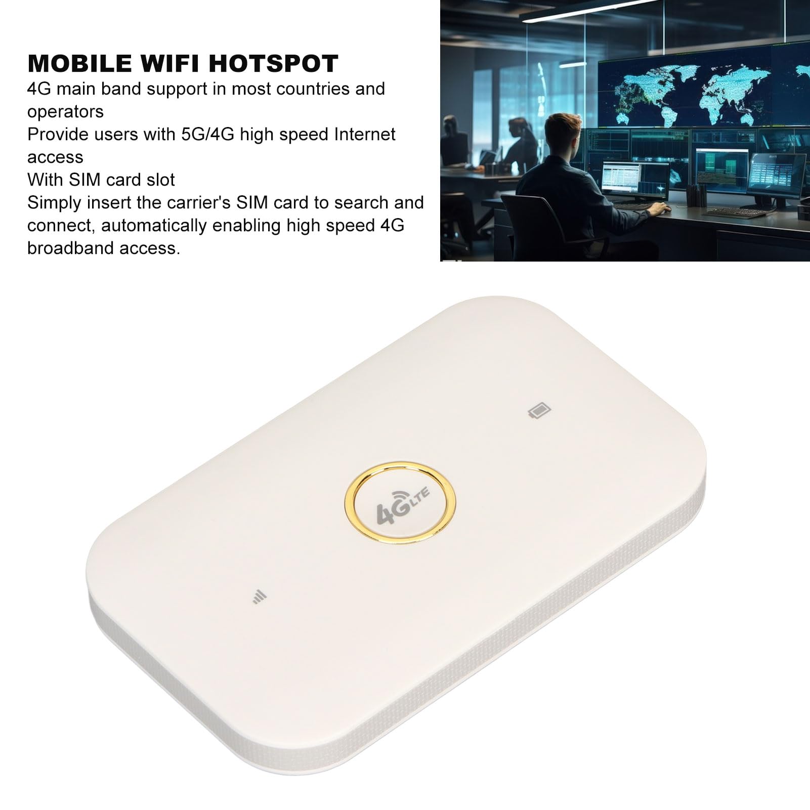 Hotspot Mobile WiFi 4G LTE, Modem USB Router Portatile Wireless, 300Mbps 3200MAh Pocket, Condivisione Fino a 10 Utenti, Supporto Rete 5G