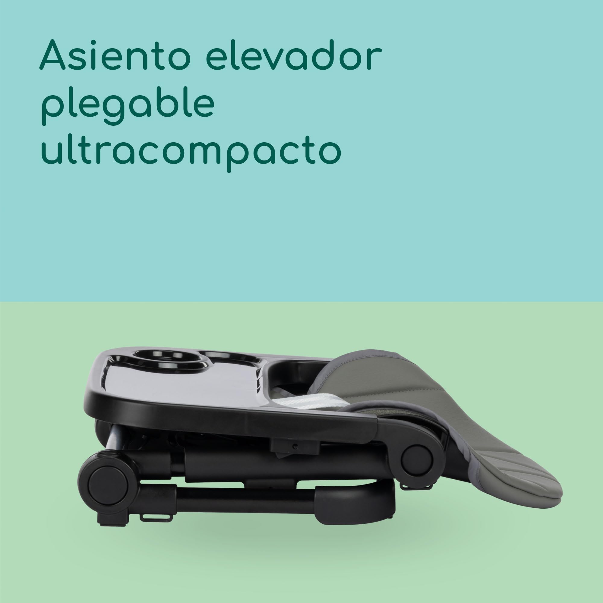 Bebeconfort Moly, Silla Elevadora para Niños, 6M-3Años, 9-15 kg, Trona Portátil para Bebés Ligera, Plegado Compacto, 3 Alturas Ajustables, Asiento de Mesa, 3 Posiciones de Bandeja, Tinted Grey