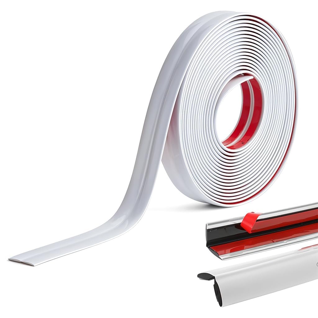 Premium Self Adhesive Flexible Corner Guard Roll, 3 Meter Rubber Edge Protector Strip for Wall, Table, Furniture, Cabinet, Stair, Kitchen Counter & Glass Edge (White, PVC)-image-21