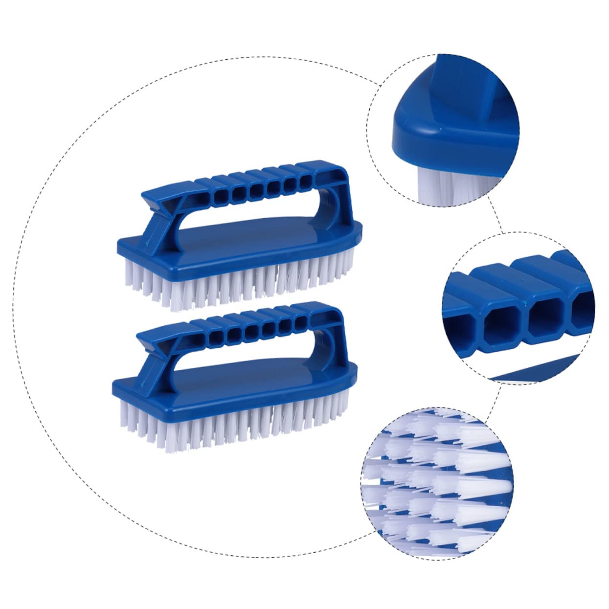 VANZACK 3sets Pool Scrub Brush Long Bristles Cleaning Tool Wall Floor Brush for Above Ground/in-ground Pools Handheld Utility 2pcs*3