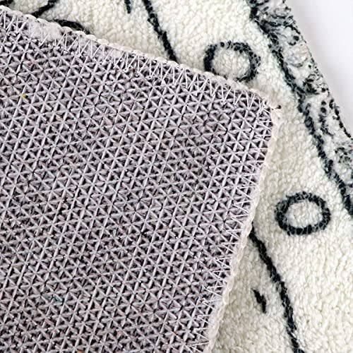 Jooja Bathroom Rugs Boho Bath Mat Super Soft Non-Slip Bath Rugs Runner Cozy Velvet Floor Mat Brown Diamond 18X47 #TOP3