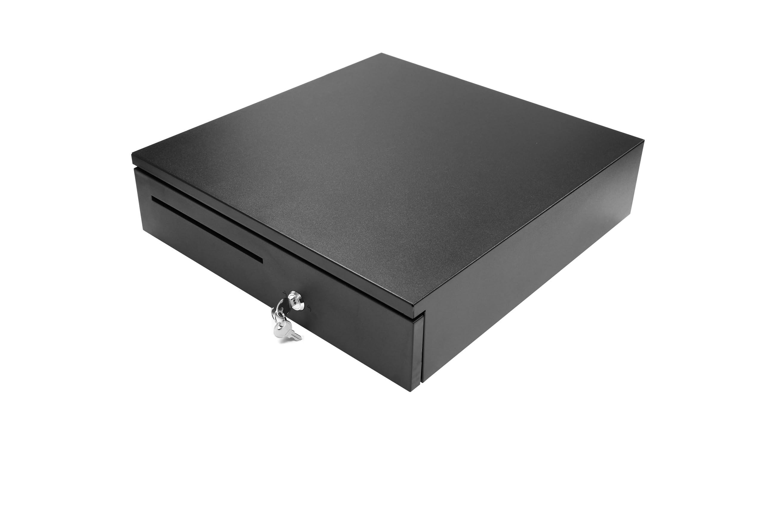 Coinal Cash Drawer with RJ-12 Cable, black, 12V Universal Voltage, 5 Bill 8 Coin Compartments, 5kg, Includes 6 Keys and 2 RJ-12 Cables