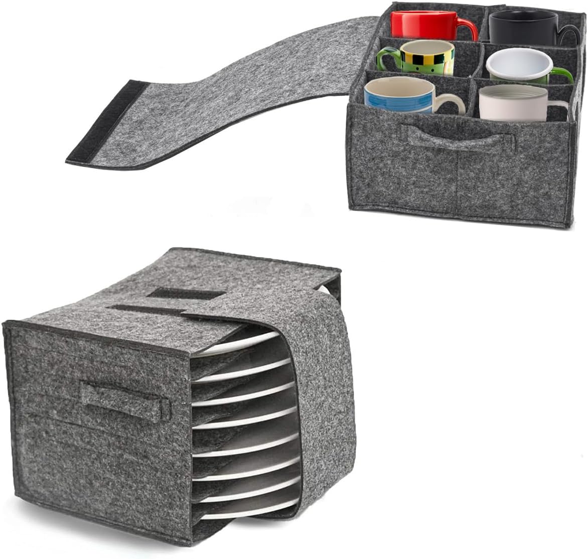 JUTTAUTO Caravan Cup Plate Holder Camping Tableware Storage Felt Bag
