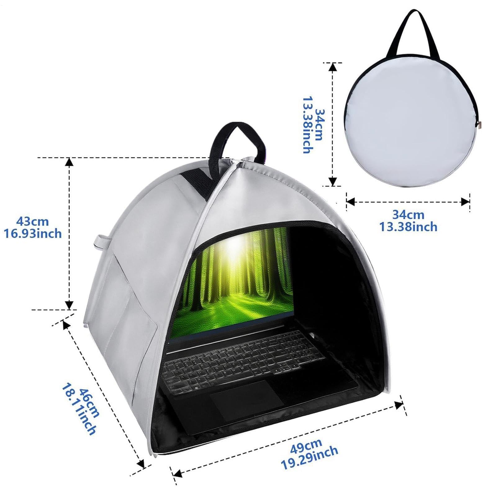 Tente Solaire pour Ordinateur Portable,Abri pour Travailler en Extérieur sur PC Portable | pour Confidentialité en Extérieur et Déplacements Professionnels Réunions
