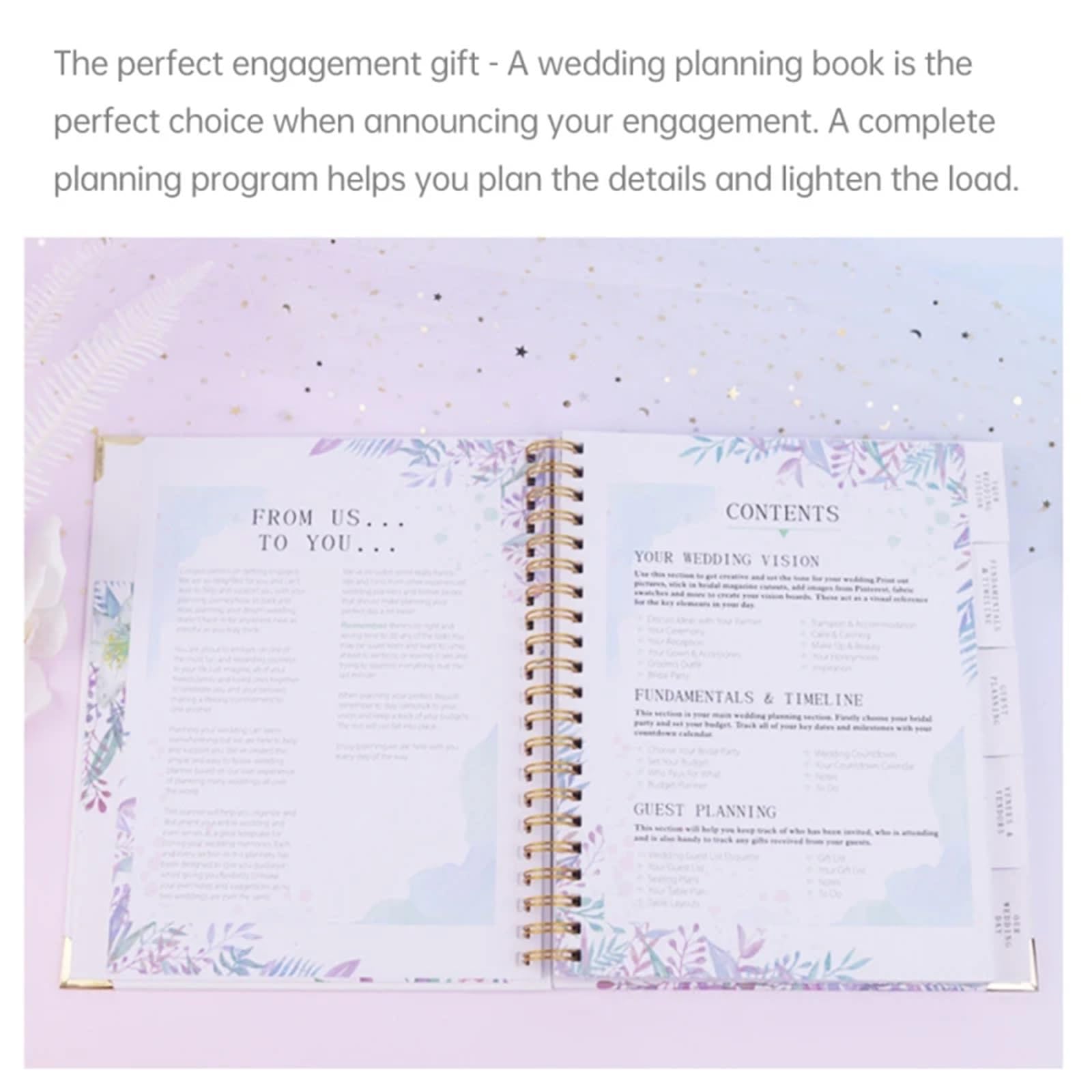 Hochzeitsplanungsbuch Hochzeitsplanerbuch for die Braut, Hochzeitsplanungs-Organizer mit 5 Registerkarten, Hardcover mit Metallecke Für Hochzeiten, Jahrestage