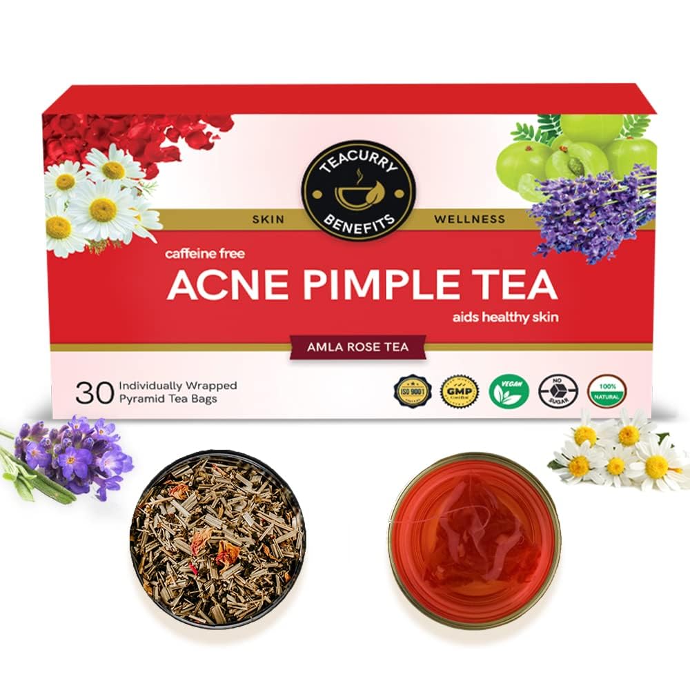 TEACURRY Acne Tea (30 Tea Bags, 1 Month Pack) - Helps to Lower Acne, Marks and Skin wellness Routine - Acne Tea - Natural Herbal Tea (B0CW3H9FNS) Amazon Price History, Amazon Price Tracker
