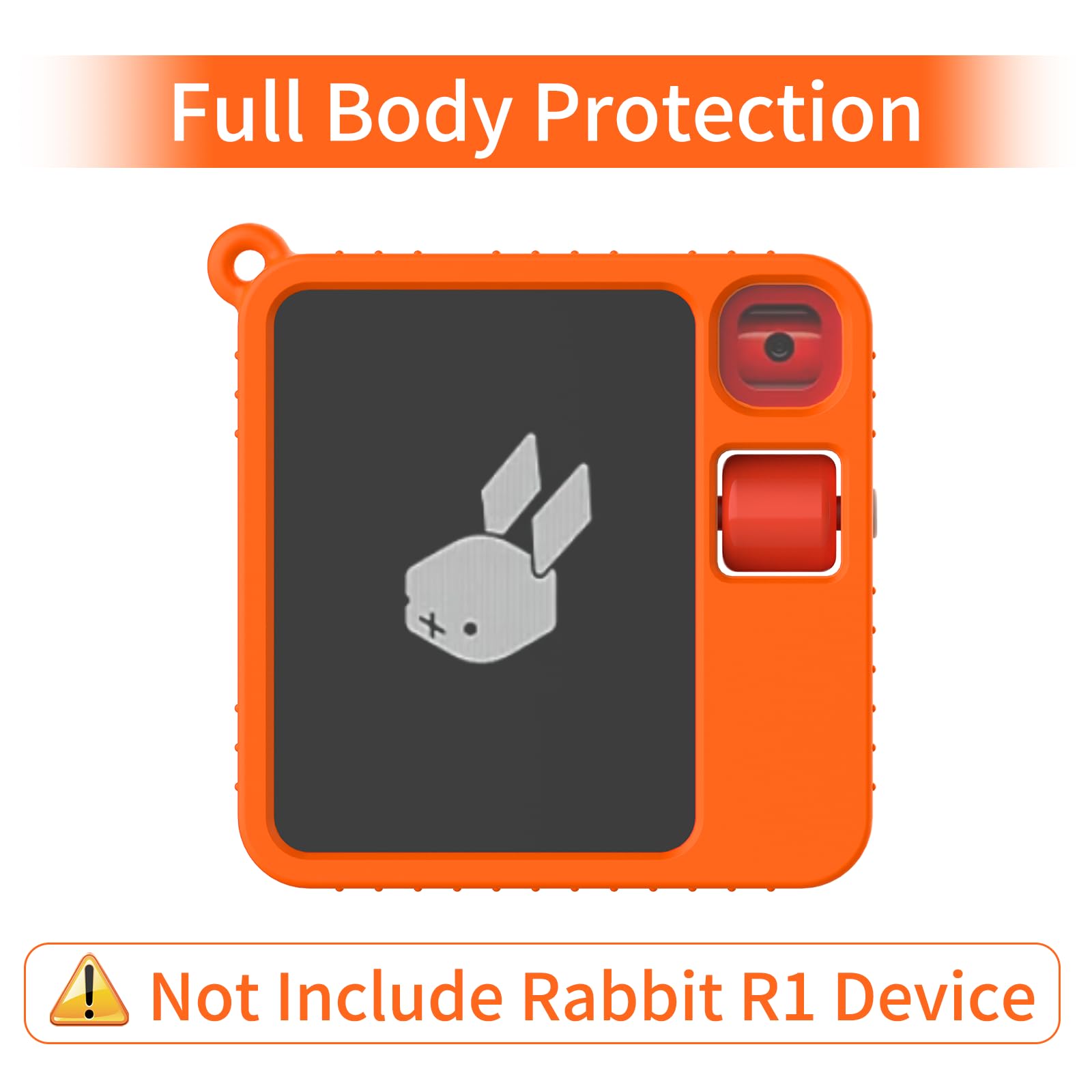 QenFree Silicone Protective Case for Rabbit R1 AI Device, Soft Protective Cover for Scratch-Resistant, Anti-DropSleeve, Rabbit R1 Accessories (Orange)