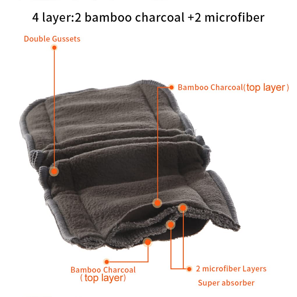 Lot de 10 couches lavables pour bébé couches de poche lavables inserts de remplacement confortables doublures portables nuit bébé