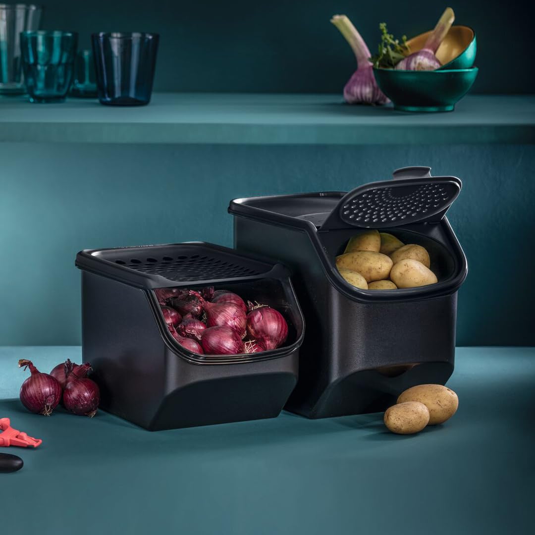 Tupperware PotatoSmart 8,3L - Innovativer Kartoffelbehälter mit optimaler Luftzirkulation - bis zu 5kg Kartoffeln lagern - Stapelbares Design - spülmaschinenfest