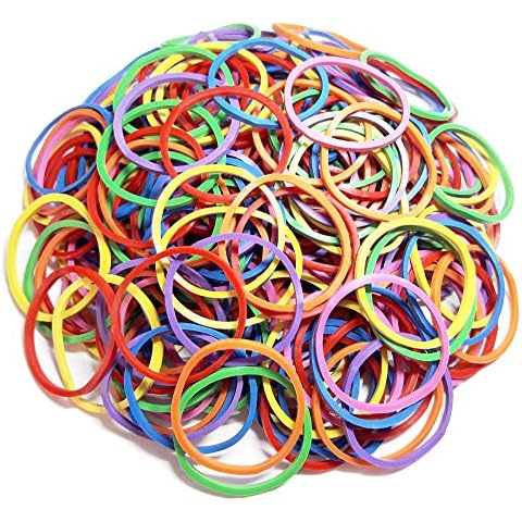 Kannisa 200Pcs Small Assorted Rubber Bands Bulk Elastic Wide Money Colorful Rubber Bands Ring Stationery Holder Sturdy Strong Stretchable Band Loop School Home Bank Office Supplies, 2.5 cm, Multicolor Cover