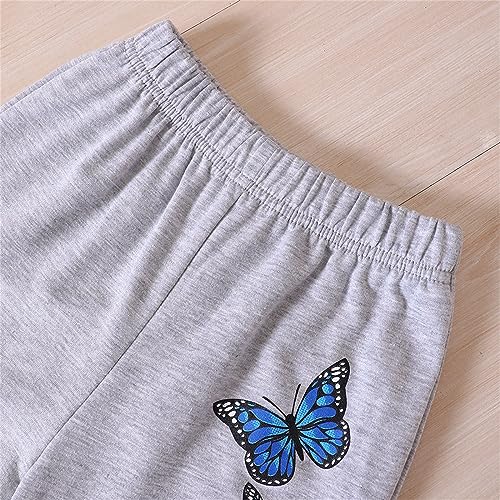 Toddler Girl Butterfly Print Long Sleeve Hoodie Pants Set Kids Sweatsuit 2Pcs Clothing Sets Teen Girls Fashion Outfits3
