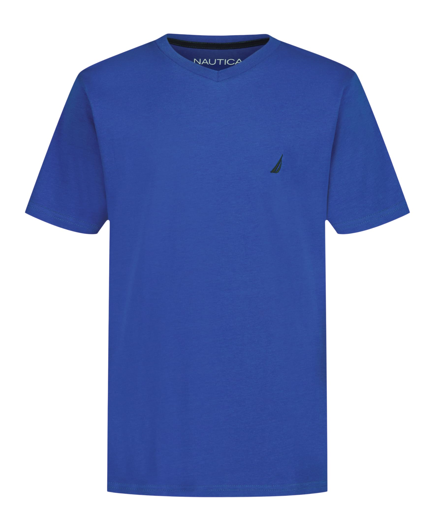 Nautica Boys' Short Sleeve Solid V-Neck T-Shirt, Soft, Comfortable, Relaxed Fit