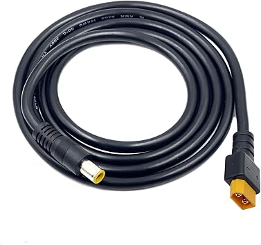 XT60 to DC7909 Power Cable 14AWG DC8MM Male to XT60 Male 7.9mm x 5.5mm for Solar Panels Portable Power Station 5FT DC8MM Male, BLACK, XT6GDC7909G
