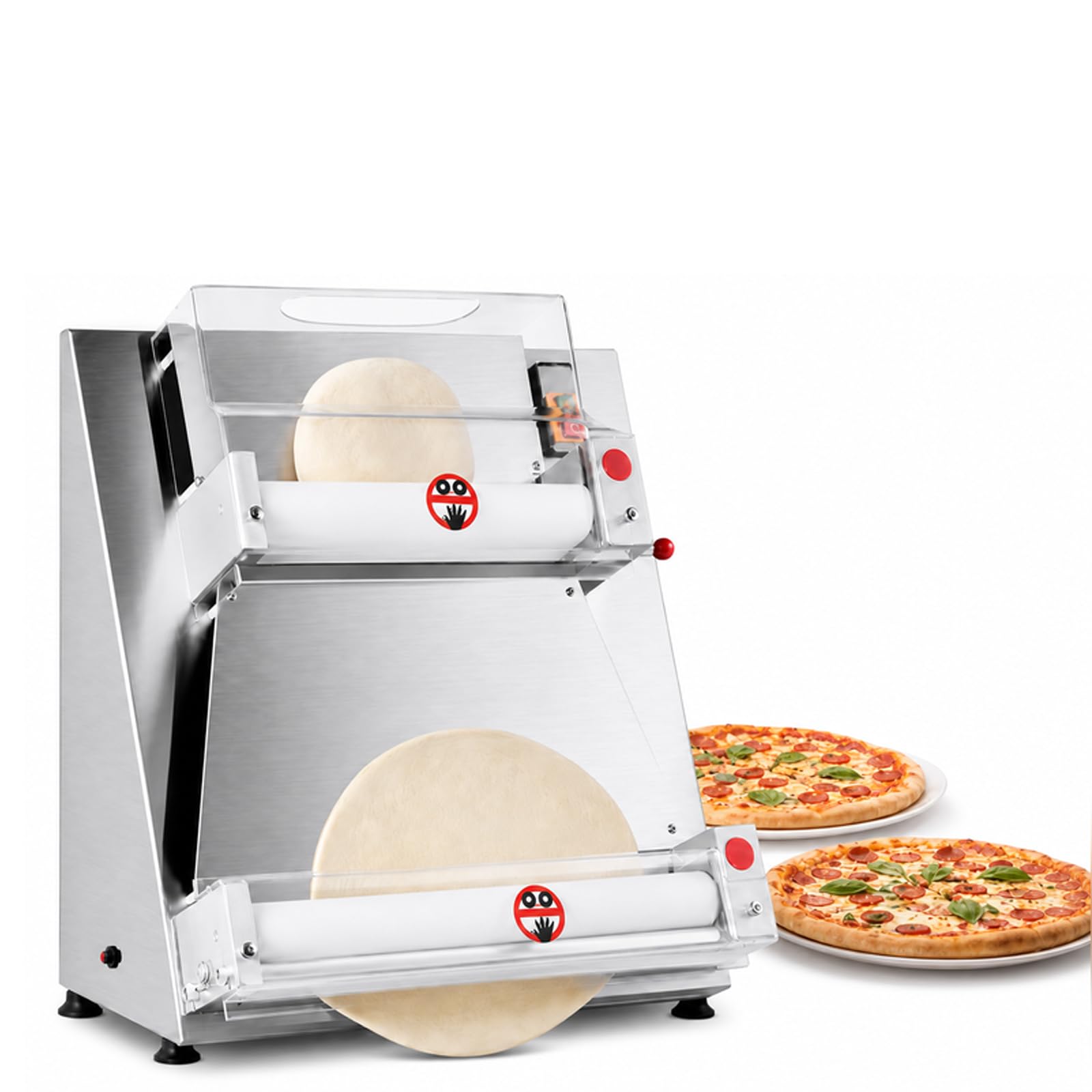 Laminadora De Masa Para Pizza De 4 A 15,7 Pulgadas, Prensa Semiautomática Para Pizza | Máquina Eléctrica Comercial Para Hacer Pasta De 370 W Y 110 V, 5 S/masa, Grosor Ajustable De 0,7 A 5,4 Mm,