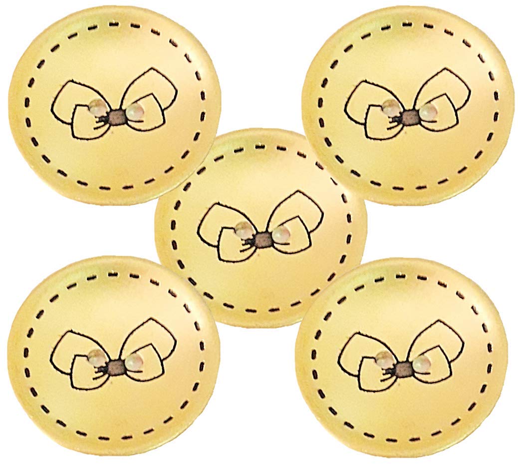 Paushak BoutiquePaushak Boutique Beautiful Golden Black Bow Printed Button for Indian kurties,Gowns,Party Wears Dresses (Piece of 5)