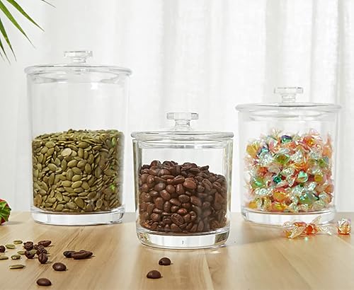 Miniatura 6 de Tarros de plástico acrílico transparente de alta calidad con tapas para organización de baño y cocina, organizadores elegantes y duraderos para