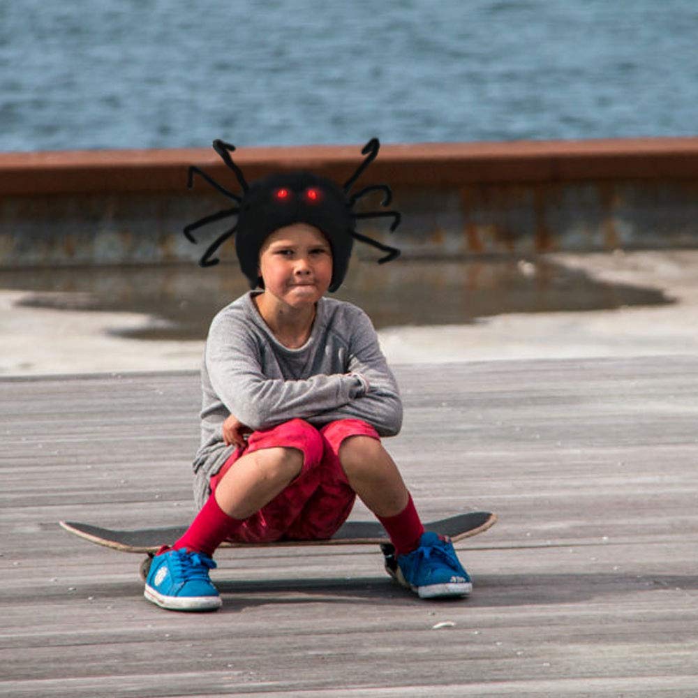 COOLCASC Funda para Casco LED – con Luces para Visibilidad y Seguridad – Compatible con Casco de Bici, Esquí y Skate – Niños y Adultos – Talla Única – Diseño Divertido