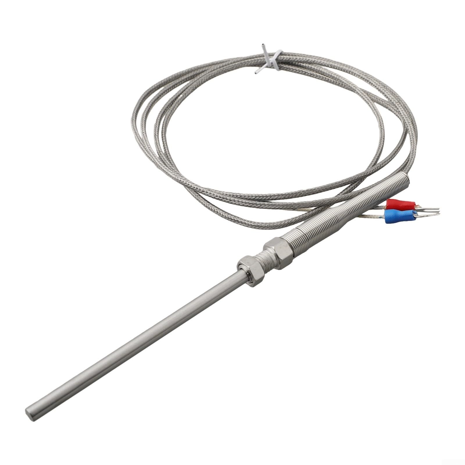 Typ-K-Thermoelement – -100 Bis 1250 °C, 50 Mm Sonde, 1,5 M Kabel Mit Edelstahlgeflecht – Für Temperaturregler & Co.