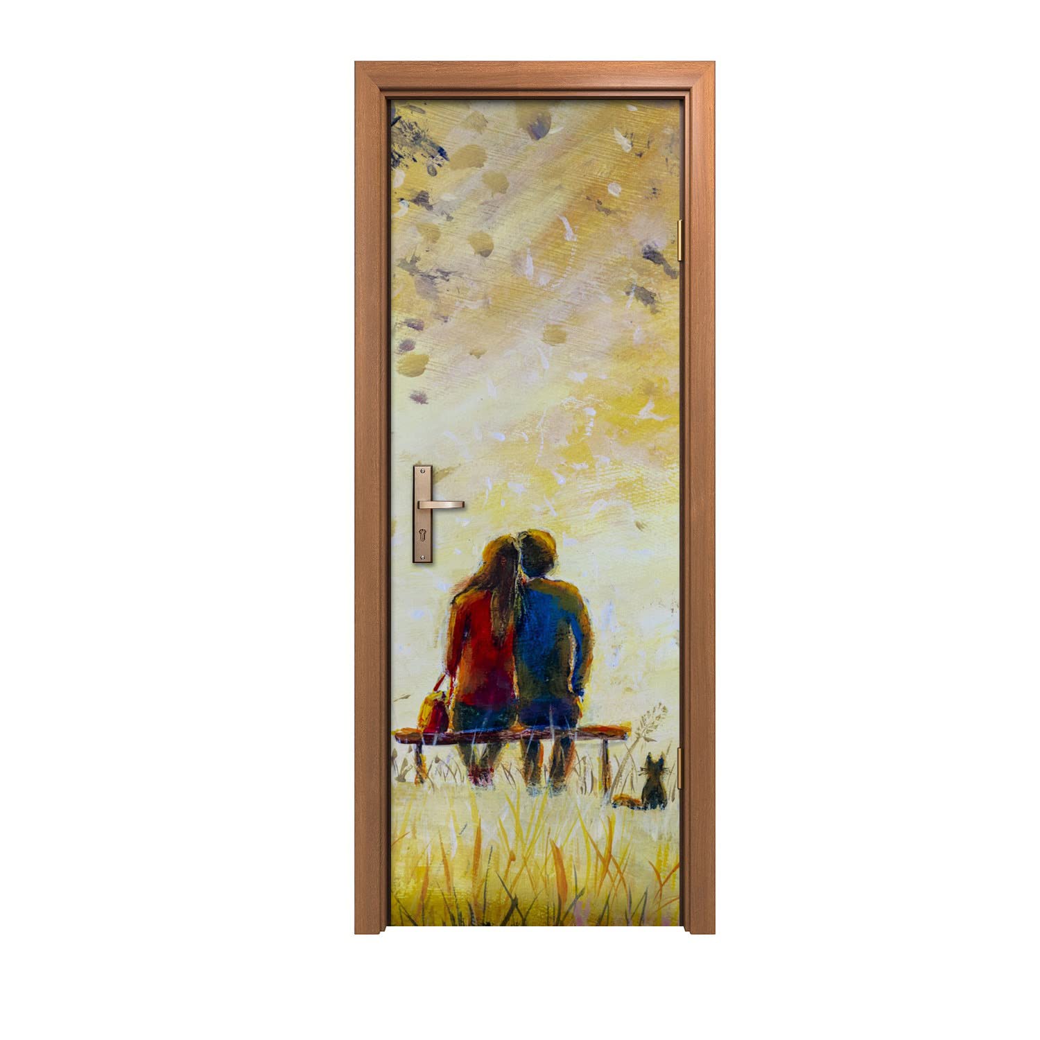 Autocollant de porte d'intérieur nature pour créer un coin de sérénité dans le salon
