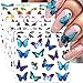 Dornail 30 Blatt Schmetterling Nagelsticker Blumen Wassertransfer Nagelaufkleber 3D Selbstklebend Frühling Sommer Butterfly Nail Art Stickers Nageldesign DIY Nagelkunst Nägel Dekoration