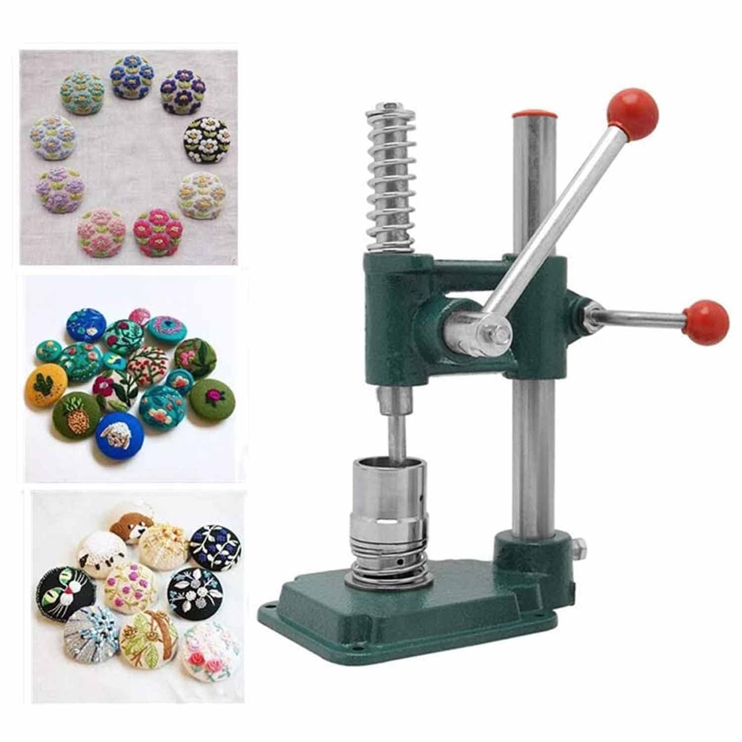 Kit para hacer botones – Máquina de botones cubierta de tela con 3 moldes (18 mm, 25 mm, 30 mm) para botones hechos a mano, incluye 300 botones para una fácil artesanía