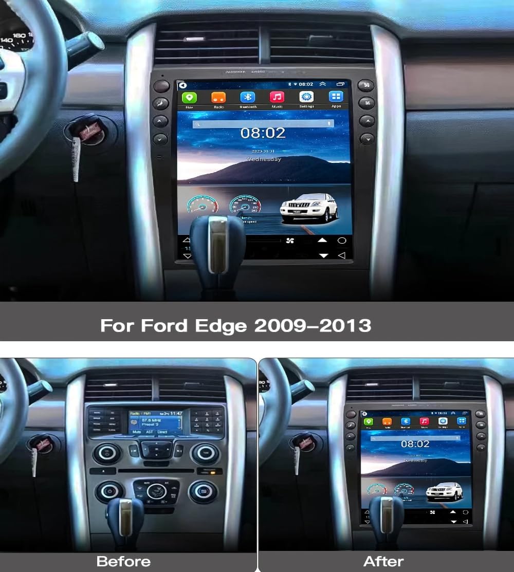 12.1" Carplay Screen for Ford Edge 2009-2013 Years System, Android Auto Car Stereo Multimedia Car Radio Receiver, 1024 * 768 PX HD