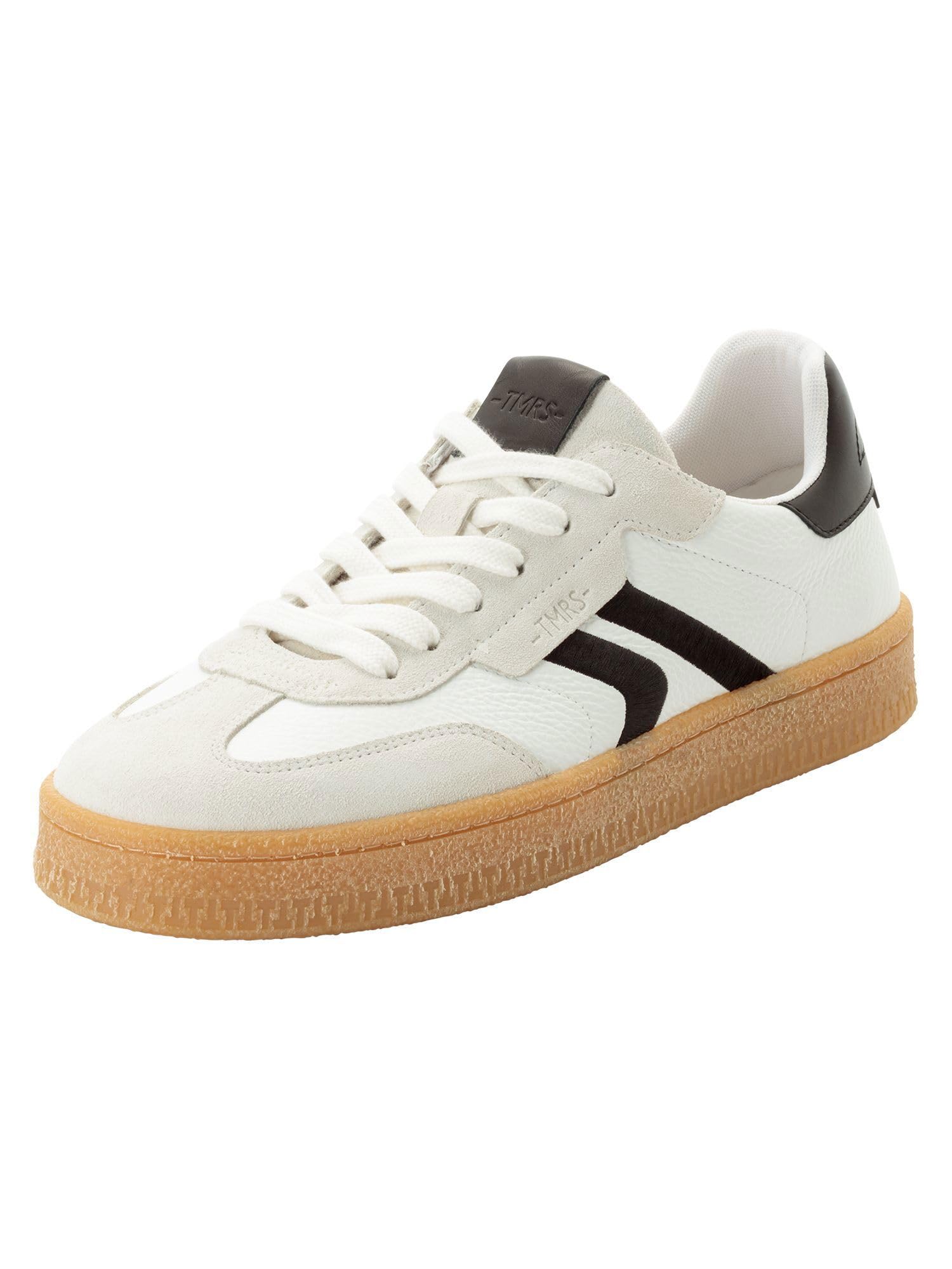Tamaris Men's   White Leather Black Stripe Trainer Sneaker Shoes in Size 41, BrandAlley