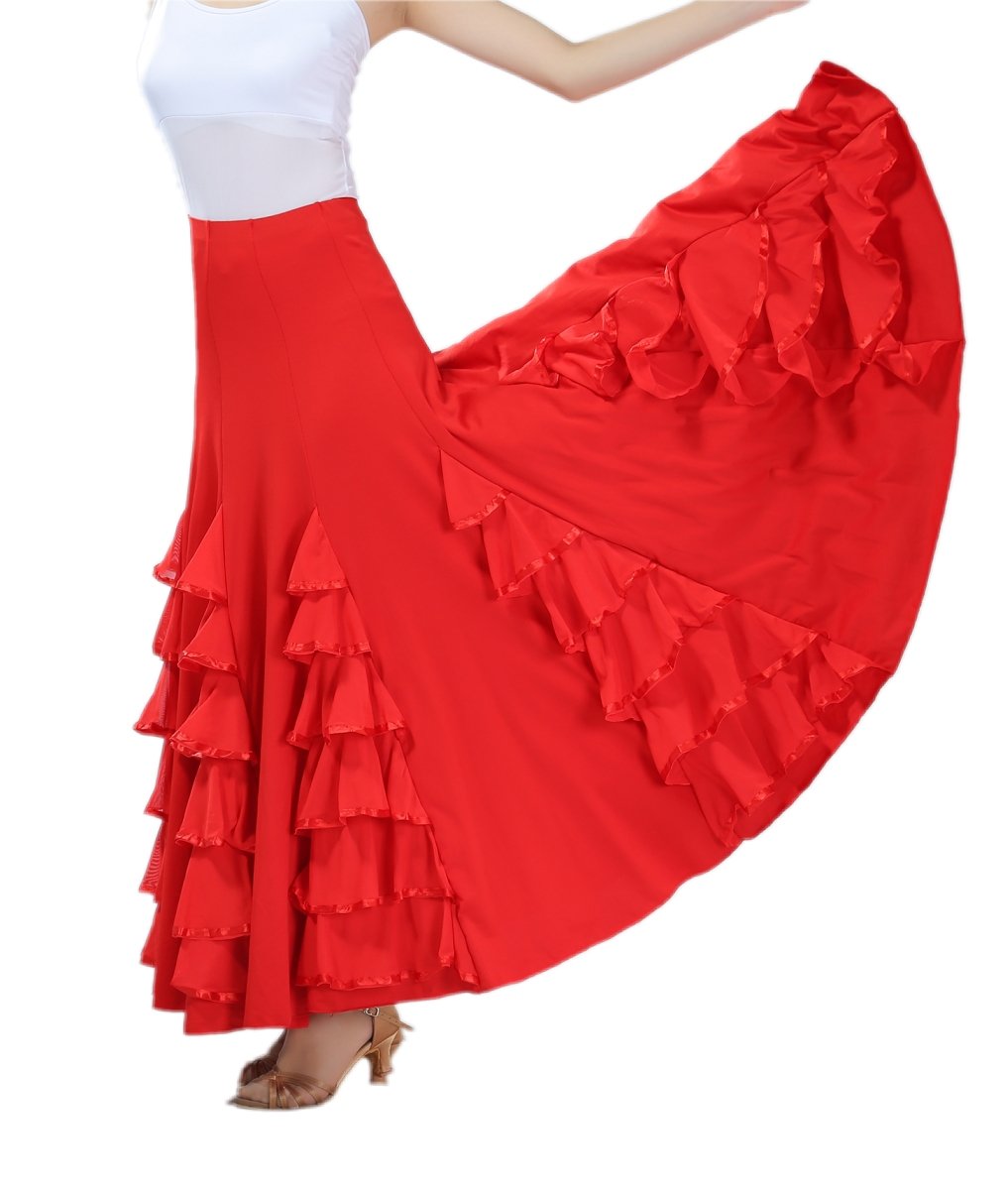 CISMARK Elegante Milch Seide Ballsaal Walzer Tanzen Lange Swing Rock, Einheitsgrösse