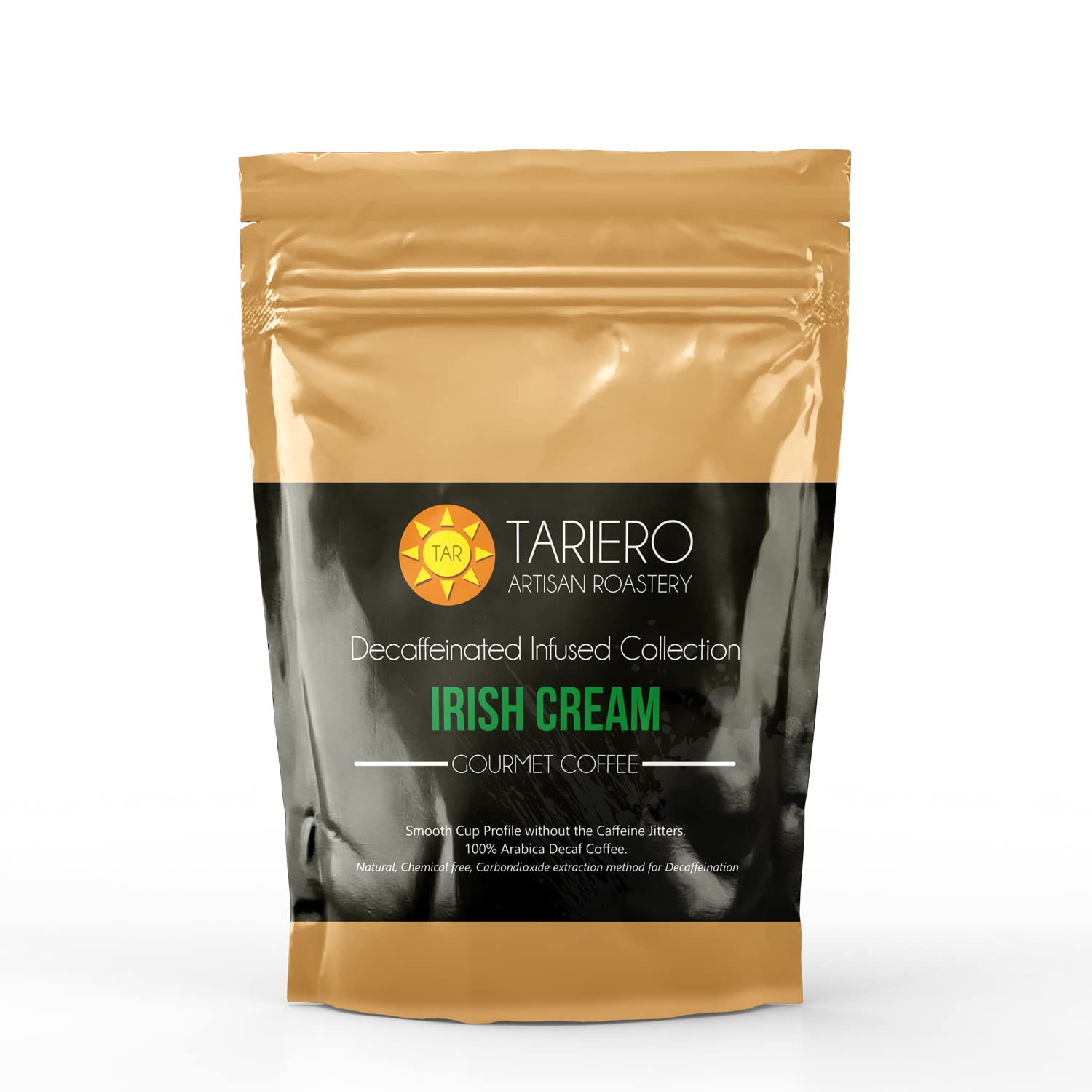 Tariero Lo-Caffeine IRISH CREAM Flavoured Coffee| 65% DECAFFEINATED | Medium Roast | Espresso Fine Grind (100 Gram)